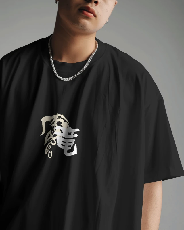 Dragon Oversized Cotton T-Shirt - Unisex Graphic Tee for Men & Women