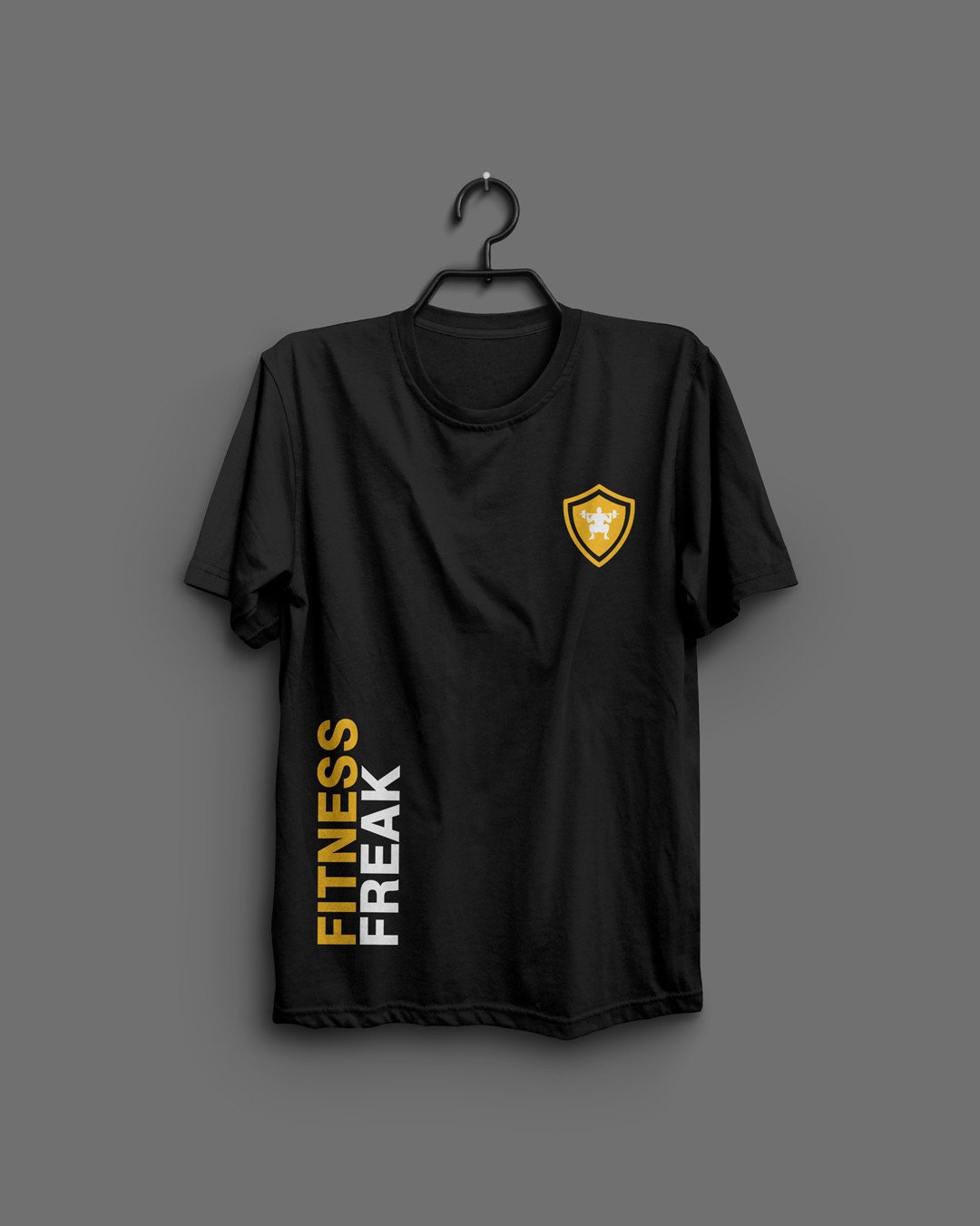 Fitness Freak Gym Cotton Black Printed T-Shirt
