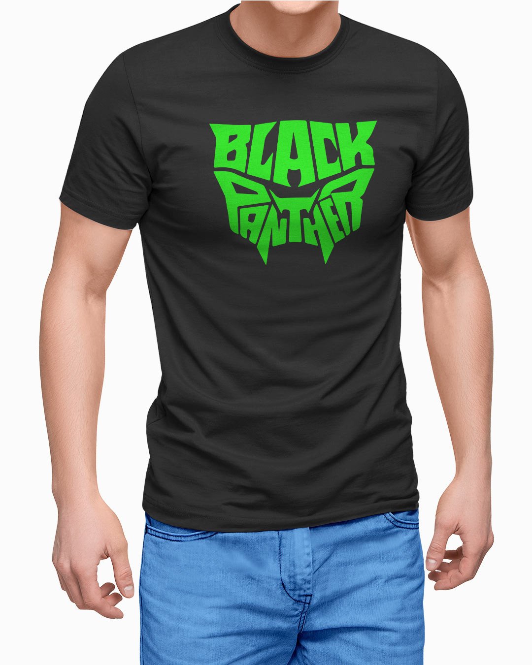 TeesWarrior Black Panther Glow in dark TeesWarrior Tiger Printed Glow in Dark Graphic Printed 100% Cotton T-Shirt – Regular Fit, Round Neck, Half Sleeves
