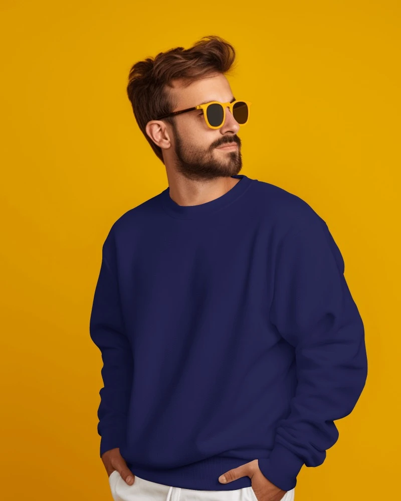 TeeWarrior Navy Heavy Sweatshirt - Premium Comfort, Durable Warmth