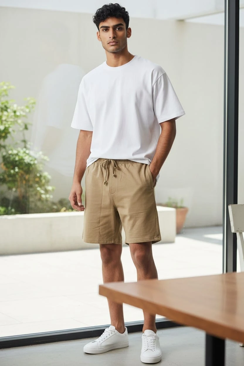 Men's Plain Casual Shorts - Comfortable & Stylish Everyday Wear