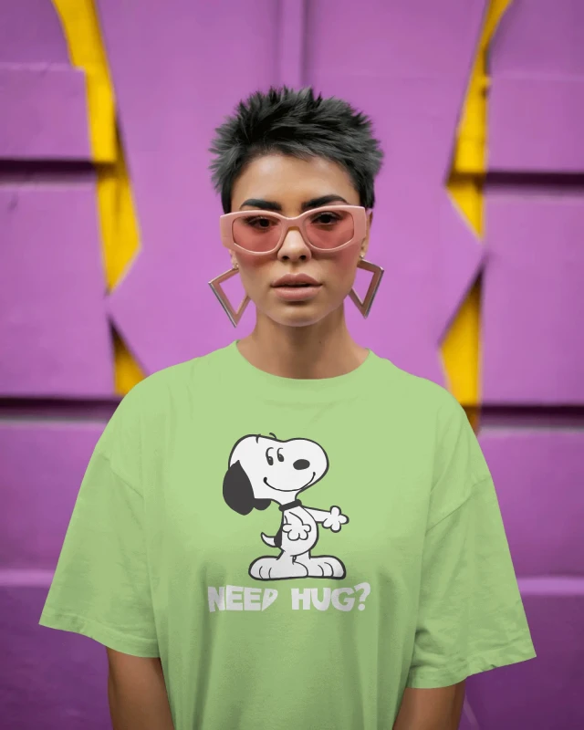 Snoopy Oversized Graphic Tee for Women - Cute Cartoon T-Shirt