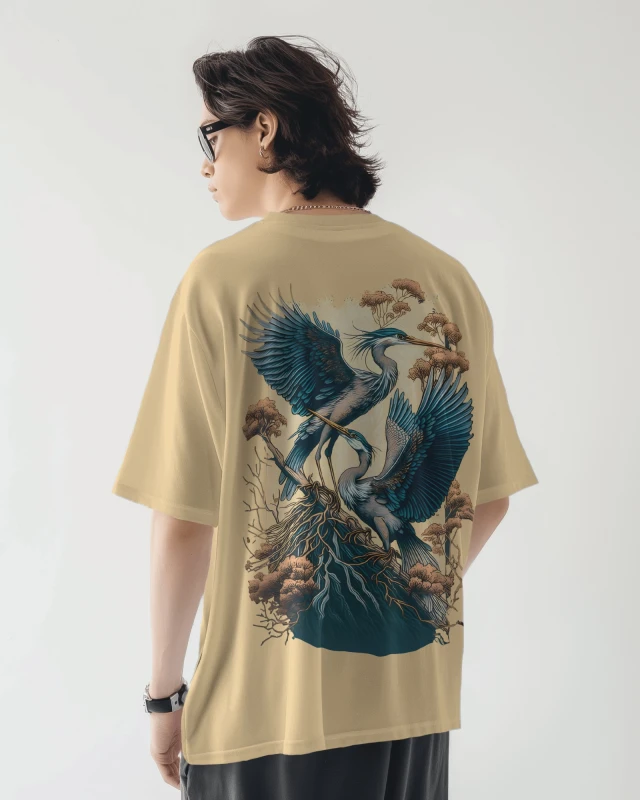 TeeWarrior Flamingo Oversized Cotton T-Shirt | Soft & Comfy Casual Tee