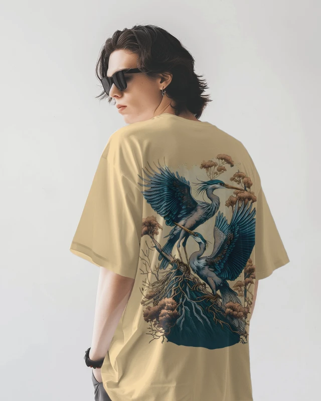 TeeWarrior Flamingo Oversized Cotton T-Shirt | Soft & Comfy Casual Tee