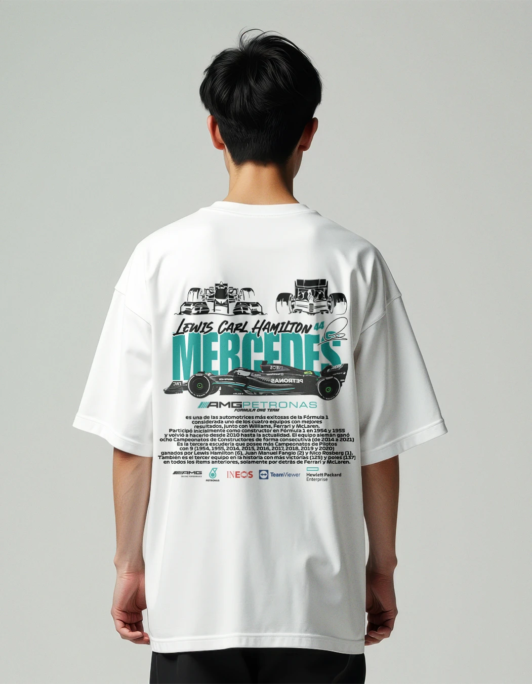 Supercar Mercedes white oversized t-shirt
