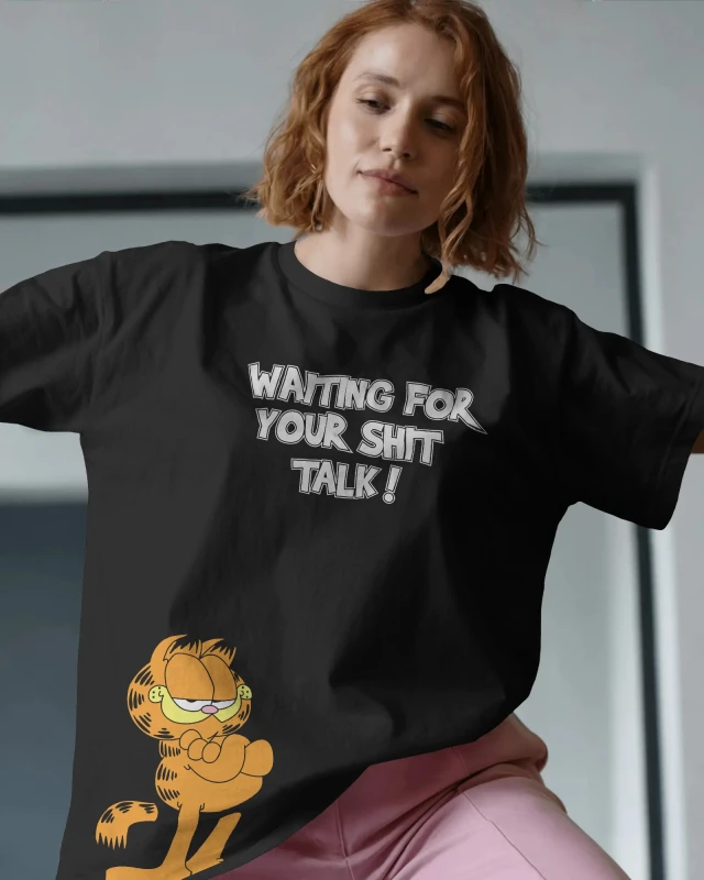 TeesWarrior Official Garfield Oversized T-Shirt - Comfy Cartoon Graphic Tee