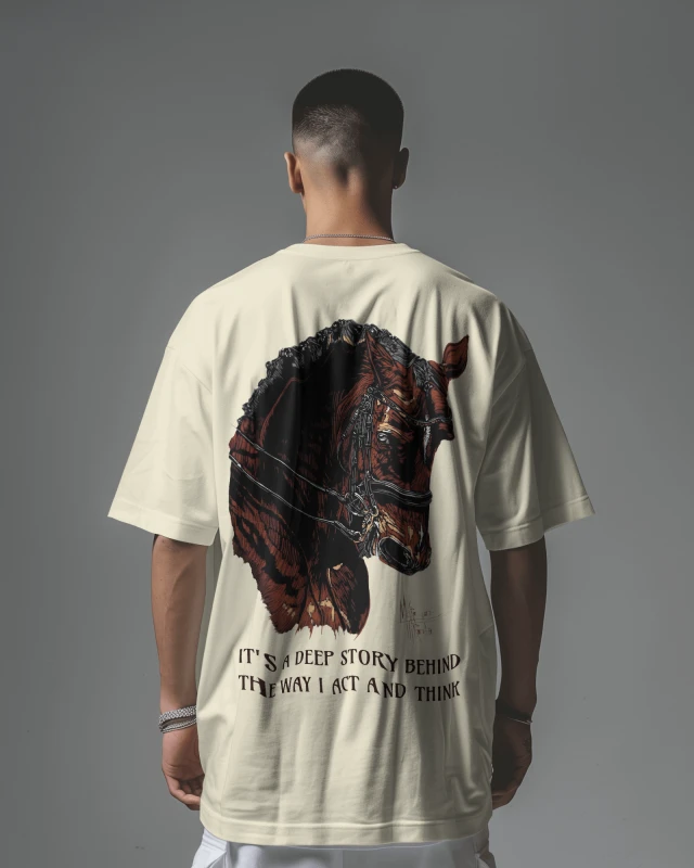 TeesWarrior Never Fold Backdown Oversized T-Shirt | Premium Cotton Relaxed Fit Graphic Tee