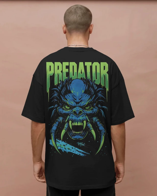 TeesWarrior Predator Oversized Graphic Print T-Shirt for Men - Comfortable & Stylish