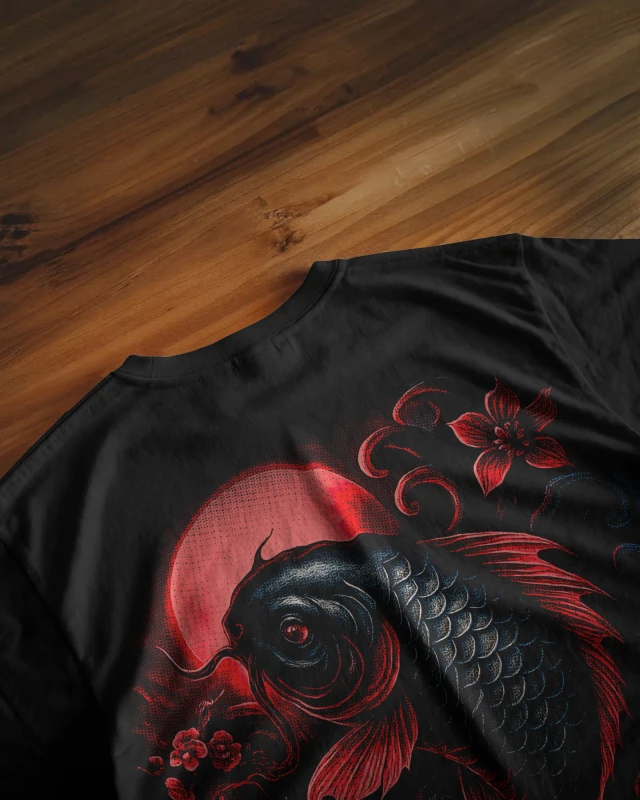 TeesWarrior Floral Koi Fish Oversized T-Shirt | Japanese Graphic Tee