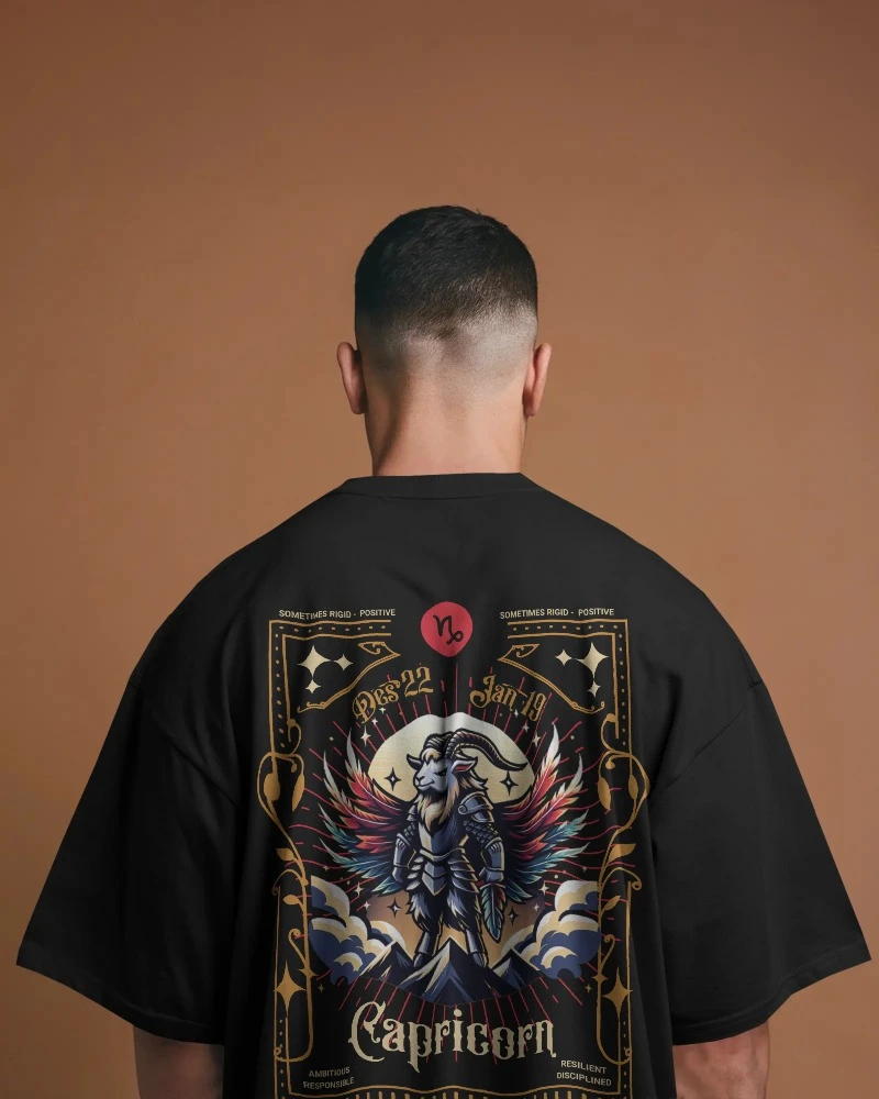 Capricorn Zodiac Oversized T-Shirt | TeeWarrior Astrology Tee