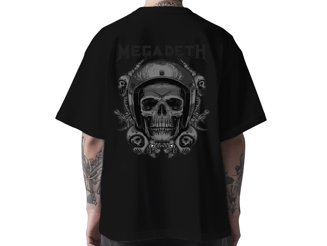 TeesWarrior Oversized Black Fit Drop Shoulder Stylish Latest Graphic Printed Half Sleeves T-Shirts