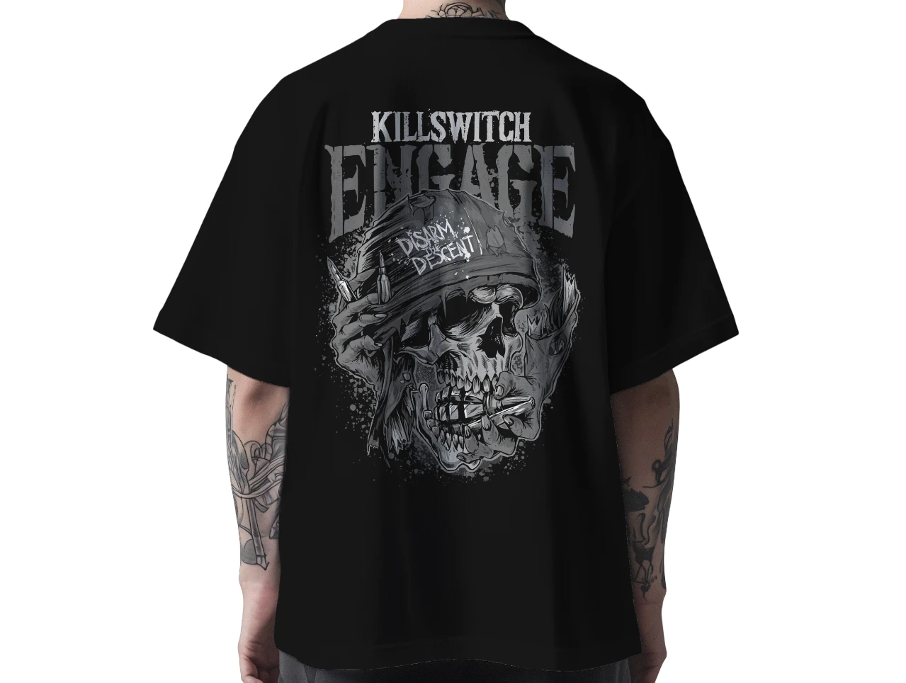 TeesWarrior Oversized Black Fit Drop Shoulder Stylish Latest Graphic Printed Half Sleeve T-Shirt for men