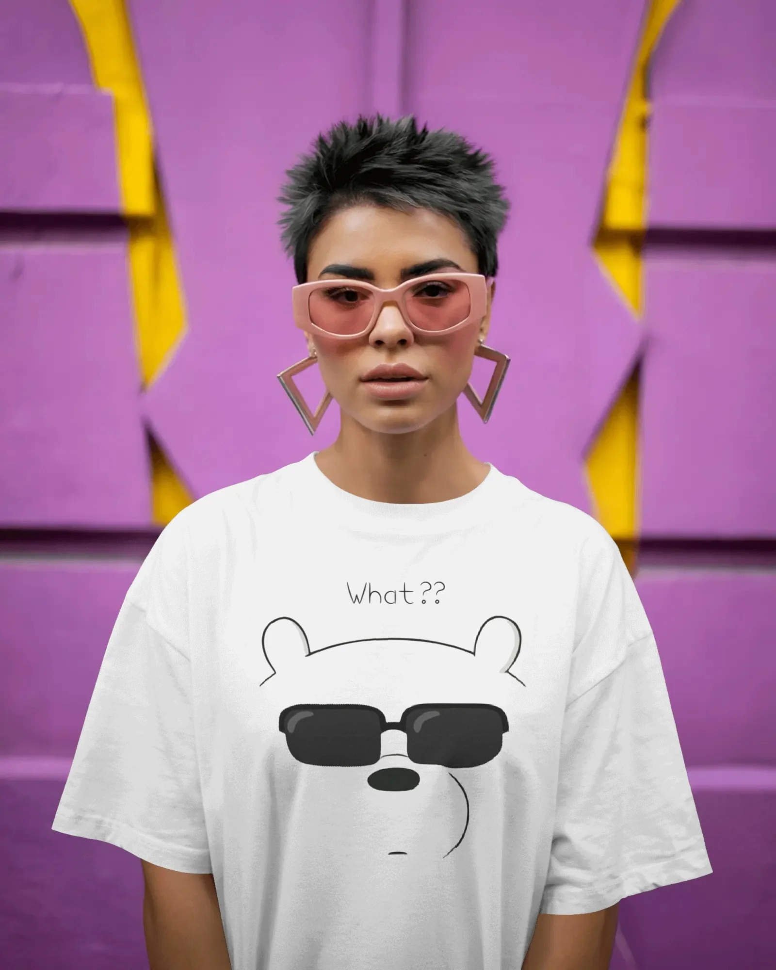 Panda Oversized Typographic T-Shirt | Cute Graphic Tee for Women