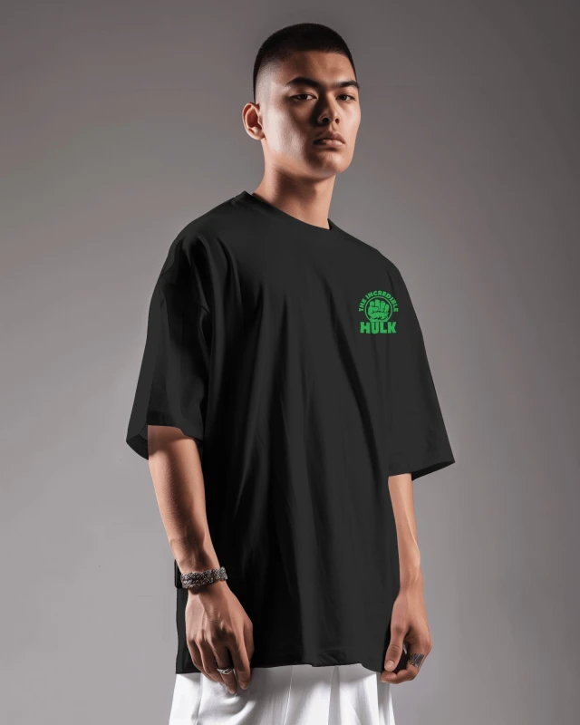 Hulk Oversized Graphic Tee - Marvel Avengers Superhero T-Shirt for Men