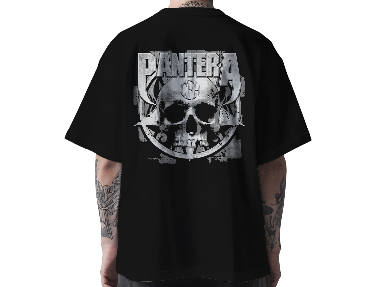 MounCart Store Oversized Black Fit Drop Shoulder Stylish Latest Graphic Printed Half Sleeve T-Shirt for Men and Women