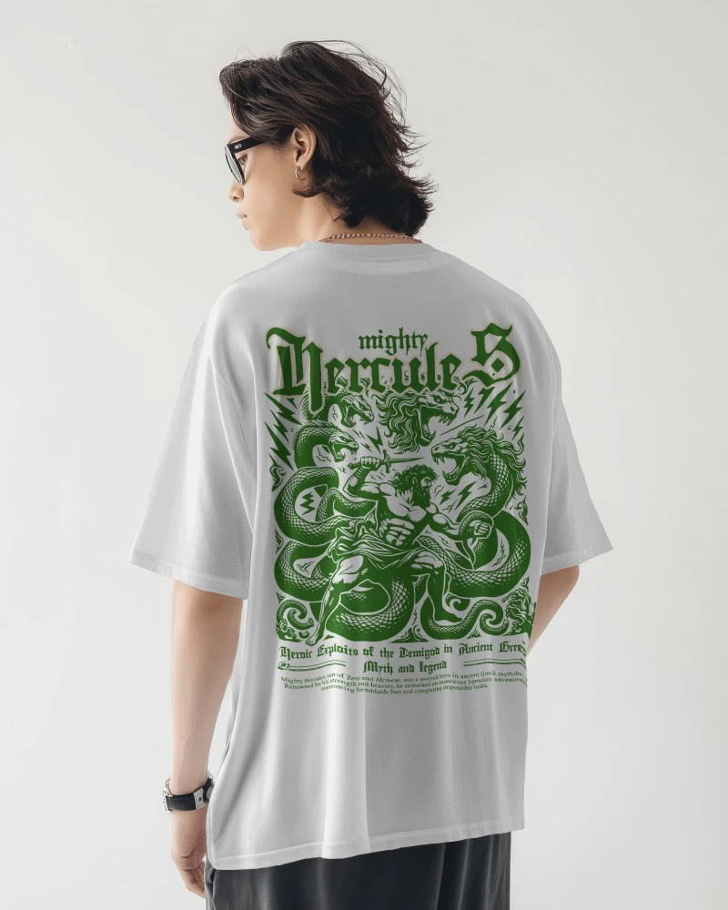TeesWarrior Mighty Hercules Oversized T-Shirt for Men & Women - Epic Greek Mythology Graphic Tee