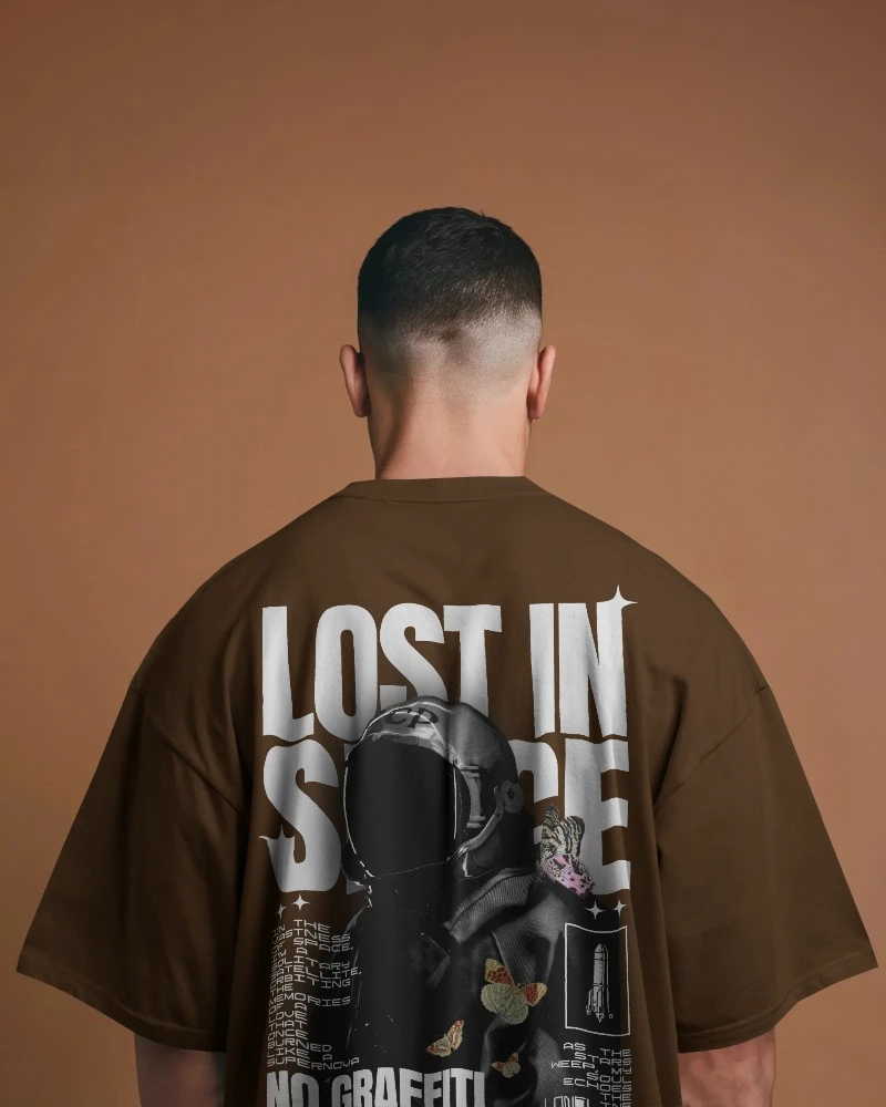 TeesWarrior Lost In Space Oversized Graphic Tee | Vintage Sci-Fi T-Shirt